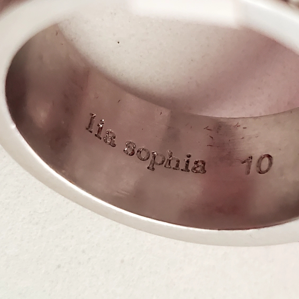 Lia Sophia Silver Crystal Ring Sz 10 New In Box Retired Cocktail - Wedding Style - Picture 4 of 11